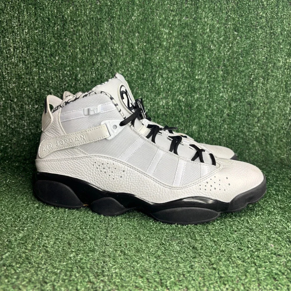Jordan 6 Rings Motorsport Leather Athletic Basketball Shoes White Mens Size 10.5